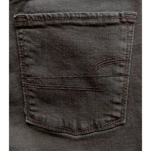 American Eagle Shorts Womens 6 Super Stretch Button Fly Black Raw Cuff - Picture 9 of 10